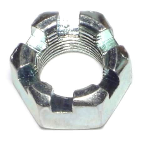 Midwest Fastener 9/16"-12 Zinc Plated Steel Coarse Thread Slotted Hex Nuts 5PK 68552